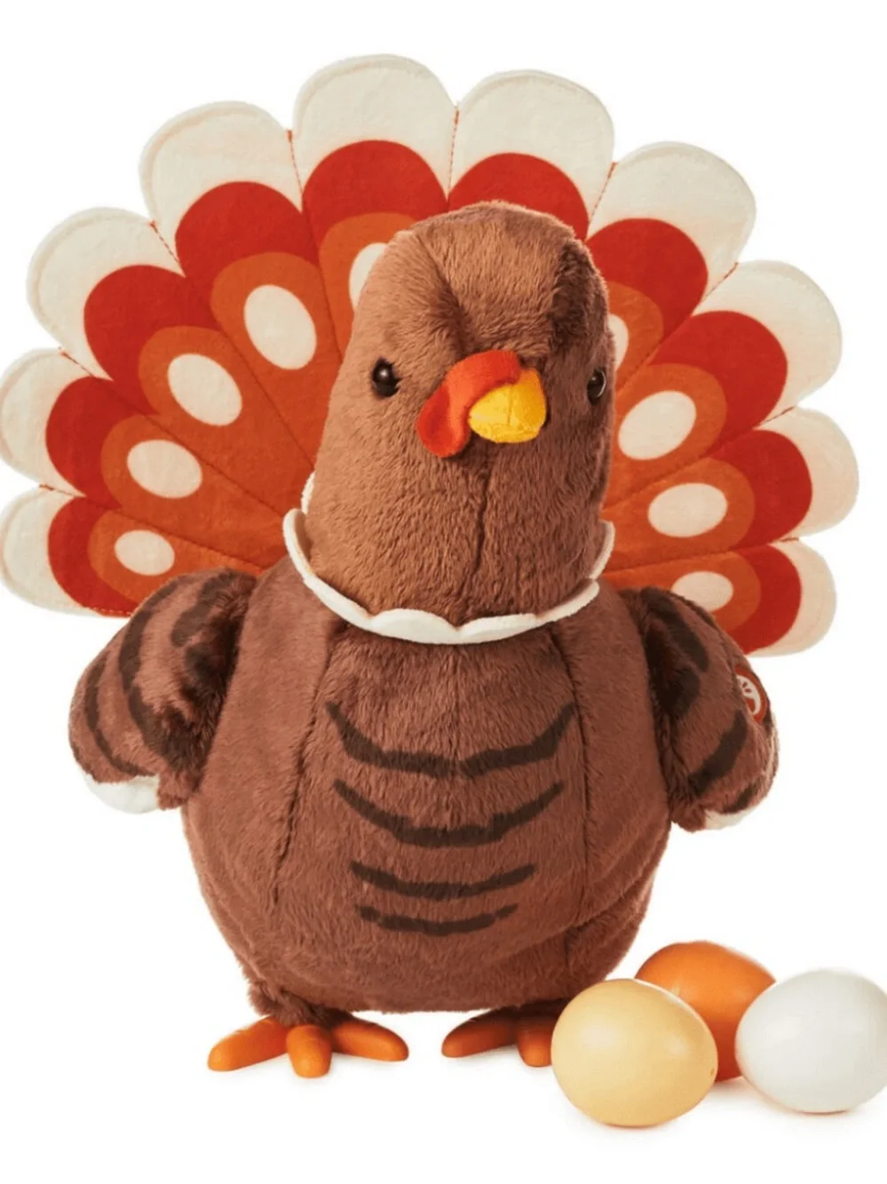 Hallmark Brown Plush Thanksgiving Turkey with Red and Orange Tail Feathers
